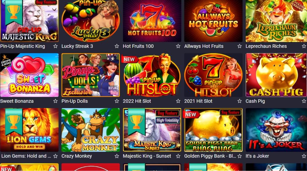 Caça-níqueis virtuais pin-up casino